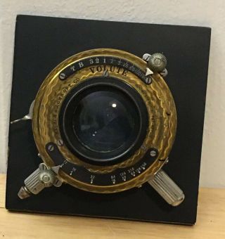 Antique Camera Lens Bausch & Lomb 5x7 Plastigmat With Shutter & Lens Board