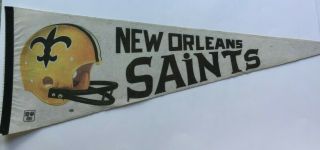 Vintage Nfl Orleans Saints Pennant 2 Bar Helmet 1980s 29 "