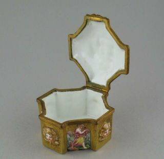 Antique Capodimonte Gold Gilded Hand Painted Hinged Cruciform Box Crown N Mark 3