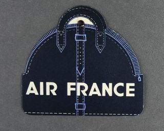 Air France Vintage Luggage Baggage Tag Bag Label Af Blue 1958