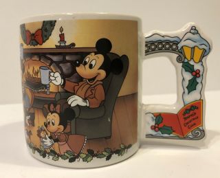 Vintage Walt Disney Mickey Mouse Christmas Carol Coffee Tea Cocoa Mug Scrooge