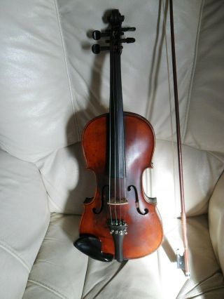 VERY OLD ANTIQUE FULL SIZE VIOLIN COMES WITH CASE AND BOW 2