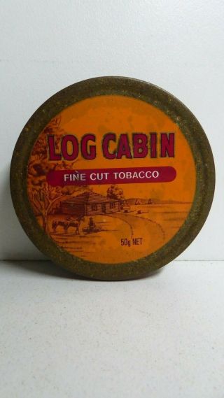 Vintage Log Cabin Fine Cut Australian Tobacco Tin