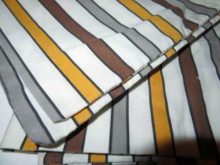 Vintage Cannon Royal Family Brown Gold Striped Percale King Bed Sheet Set