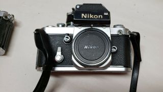Vintage Nikon F2 Slr Film Camera W/ Dp - 1 Photomic Head And Body Cap