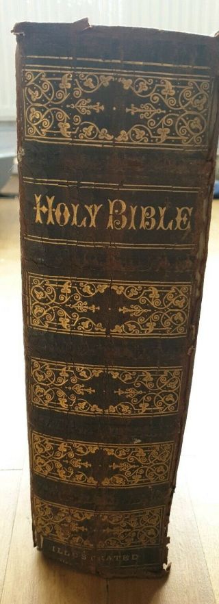 Antique Family Bible By W Collins Sons And Co Old And Testaments Early 1800s