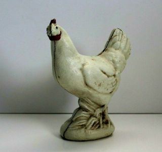 Antique Cast Iron Still Penny Bank - Hen,  Chicken Paint