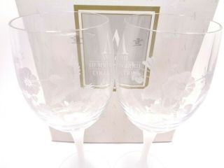 Vintage 1980s Avon 24 Lead Crystal Glass Etched Hummingbird Wine Glasses France