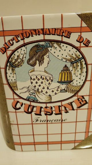 Vintage Estello Book Ceramic,  Made in France Dictionnaire De Cuisine Francais 2