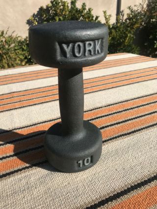 Vintage York Ten Pound Dumbbell Barbell Pre Usa Shape.  10 Pound Weight.