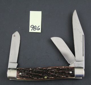 Colonial,  Prov.  Usa Stockman Vintage Pocket Knife 986