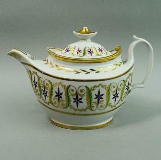 Antique John Rose Coalport Porcelain Teapot C.  1805