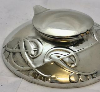 extremely rare liberty & co tudric pewter ink well & liner archibald knox 0521 2