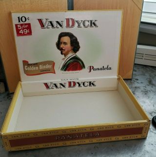 Vintage Van Dyck Panatela Pressboard Cigar Box General Cigar Co.