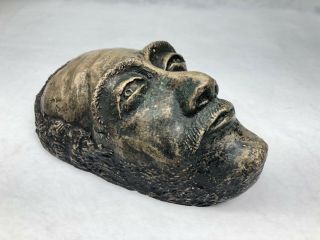 Antique Solid Bronze Life Size Face Sculpture Death Mask (a3)