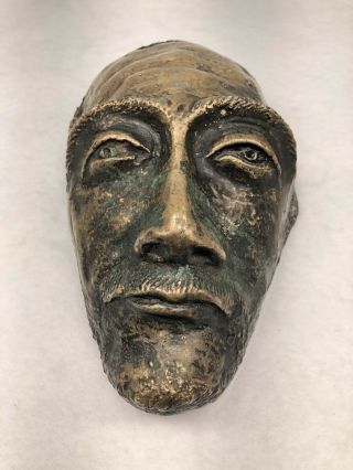 Antique Solid Bronze Life Size Face Sculpture Death Mask (A3) 2