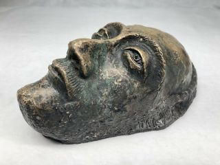 Antique Solid Bronze Life Size Face Sculpture Death Mask (A3) 3