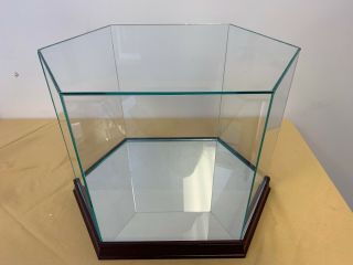 Football Helmet Glass Display Case With Wood Base