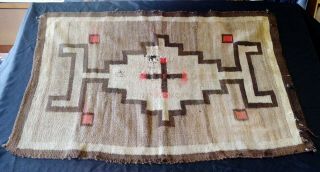 Antique Native American Indian Navajo Hand Made Rug (4 Of 5)