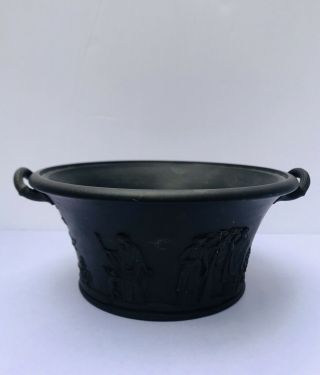 Antique Wedgwood Jasperware Black Basalt Potpourri Pot