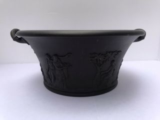 Antique Wedgwood Jasperware Black Basalt Potpourri Pot 3