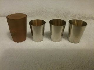Vintage German Silver Plated Cocktail Set With Leather Case