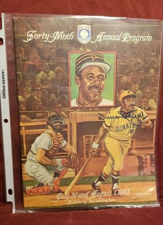 Willie Stargell Hand Signed 1988 Hall Of Fame Induction Program Pittsburgh Pirat