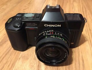 Chinon Cp - 7m Vintage 35mm Slr With Chinar 2.  8 F - 28mm Albinar Auto Lens