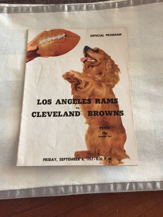 Vintage September 6,  1957 Los Angeles Rams Vs Cleveland Browns Football Program