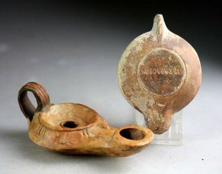 Sc Set Of Two Fine Rare Roman Terracotta Oillamps,  1st.  - 2nd.  Century Ad