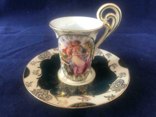 Fine Vintage Royal Vienna Bohemian Porcelain Cup And Saucer.  2.