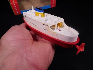 Vintage plastic & tin toy Ferry Ship made in West Germany by D.  G.  M.  LEHMANN 3