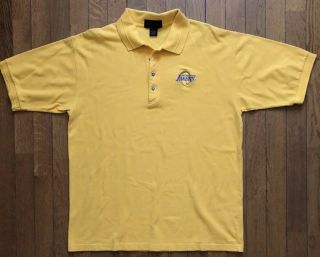 Vintage Los Angeles Lakers Mens Polo Shirt Jersey Size Large