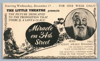 Christmas Theatre Play W/ Santa Claus Vintage Postcard