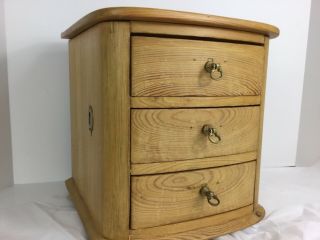 10 " Pine Wood Storage Jewelry Box Treasure Chest Of Drawers From Netherlands