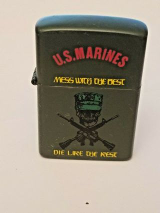 Metal Lighter/ Military,  U.  S Marines,  Mess With The Best,  Die Like The Rest