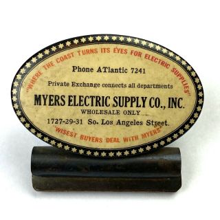 Vintage 1920s Advertising Paper Clip - Myers Electric Supply Co. ,  Inc.