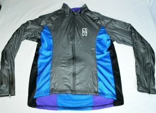 Vtg Pearl Izumi Technical Wear Cycling Jacket Blue Black Full Zip Men M Usa Made