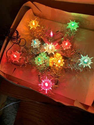 Vintage 11 Lights Blinking Christmas Star Tree Top Ul E - 65787