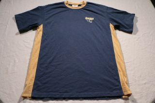 Vintage 90s L.  A.  Los Angeles Rams Ringer T - Shirt Xl Blue Shirt