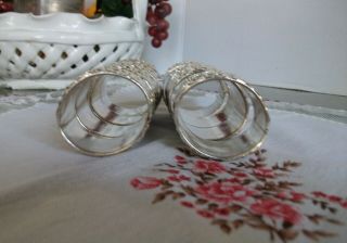 Set of 8 Vintage Crown Court Silverplated Baroque Napkin Rings 2