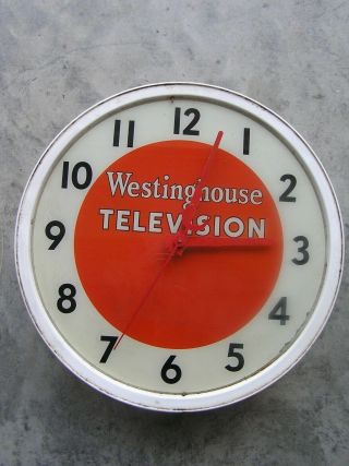 Westinghouse TV Neon Products Inc.  Lima Ohio Advertising Clock Vintage 3