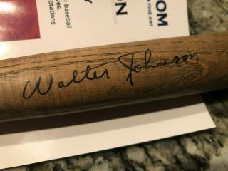 Walter Johnson Autographed Signed Mini Baseball Bat Eu