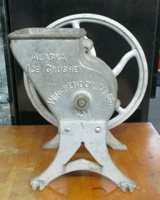 Antique Alaska Ice Crusher Model No.  1 Hand Cranked Soda Shop Ice Crusher - 2
