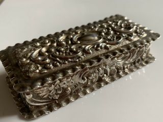 Antique Victorian Solid Silver Table Snuff Box Chester 1901 49.  4g Nathan & Hayes