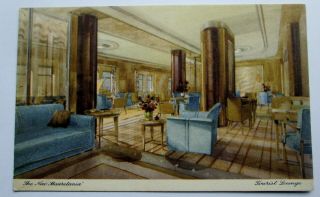 Cunard White Star Line Rms Mauretania Interior Postcard Tourist Longe