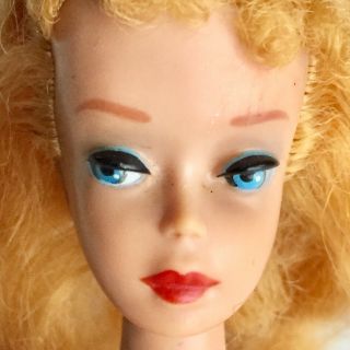 Vintage Blonde Ponytail Barbie 4 Four Extra Long Hair Makeup Exc Cond