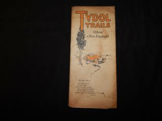 Vintage Tydol Trails Road Map Thru England.  100