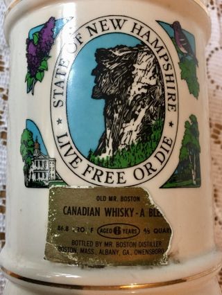 Vtg Hampshire Liquor Commission 40th Anniversary Canadian Whiskey Decanter 3