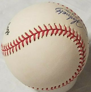 John Smoltz and Tom Glavine Signed Rawlings National League Baseball JSA 3
